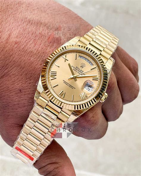 rolex gold band weight|Rolex day date 40 yellow gold.